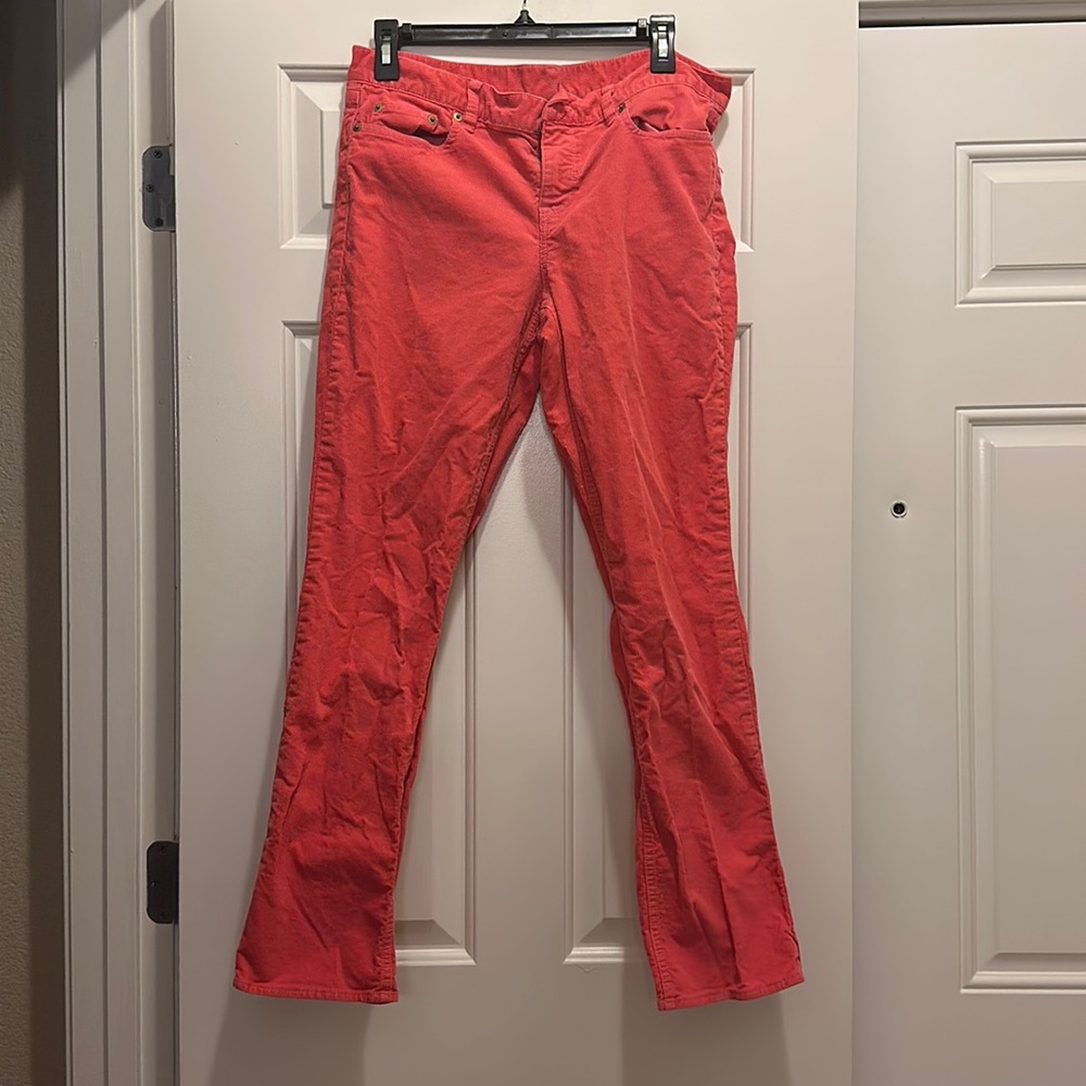 Like New J. Crew Coral Corduroy Pants